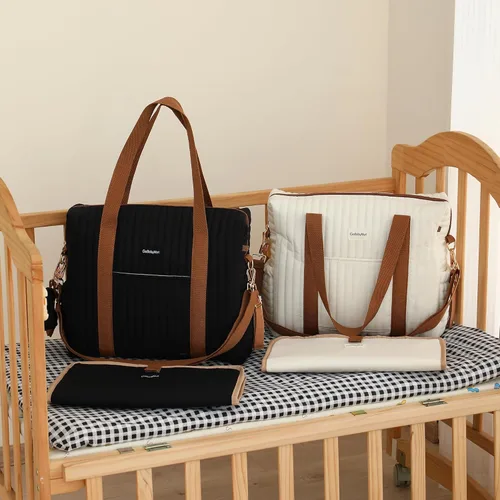 Vista 7 de GOBABYMART Diaper Bag Tote for Moms, Baby Hospital Bag with Insulated Bottle Pockets, Changing Pad & Stroller Straps