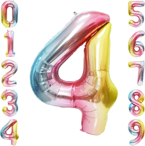 Vista 51 de Globos gigantes de números negros de 40 pulgadas, globos de aluminio de Mylar con helio para cumpleaños, globo número 0 para decoración de fiestas