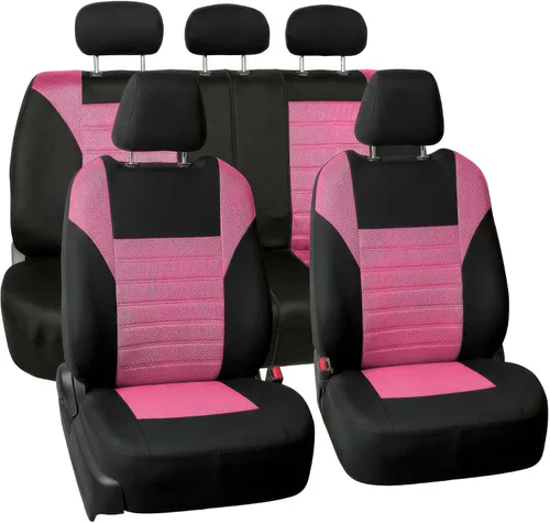 Vista 10 de FH Group Juego de fundas de asiento delantero de automóvil con malla de aire 3D premium, fundas de asiento delanteras, accesorios interiores de Beige