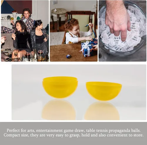 Vista 5 de Hemoton 25 bolas de bingo huecas de plástico, bolas de rifa que se abren para máquinas expendedoras y fiestas de cumpleaños, 1.6 in, color aleatorio