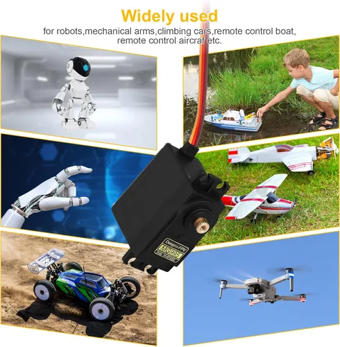 Vista 5 de 4-Pack Servo Motor MG995 Ángulo de Control 180 Engranaje de Metal Servo 13KG Digital de Alta Velocidad y Par de Torsión Servo Motor para Juguetes