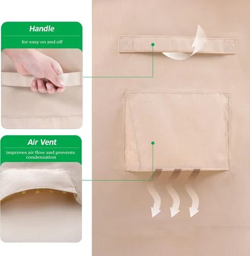 Vista 7 de F&J Outdoors Fundas para muebles de patio, impermeables, resistentes a los rayos UV, para juego de mesa y sillas, beige, 62"x42