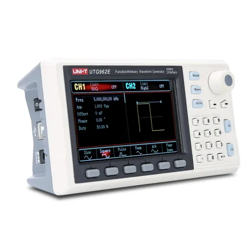Vista 2 de UNI-T UTG962E Kit de Generador de Funciones de Forma de Onda Arbitraria 60MHz, Generador de Señal de Frecuencia de Doble Canal 200MSa/s 14 Bits