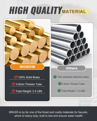 Vista 6 de WOWOW Grifo de llenado de ollas de bronce antiguo, grifo de cocina de montaje en pared de latón con brazos oscilantes de doble junta