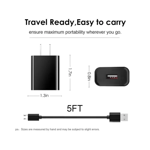 Vista 5 de Cable de carga USB Mirco compatible con Alcatel Go Flip, Go Flip 3, Go Flip V, Alcatel Cingular Flip 2/3, MyFlip, QuickFlip, Smartflip 4052r 4051s