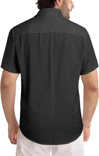 Vista 148 de JMIERR Camisas de vestir a rayas con botones y manga corta para hombre