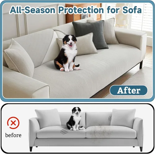 Vista 6 de OTOB Funda de sofá de felpilla para perros, lavable, antideslizante, apta para mascotas y niños, protector de muebles para todos los estilos