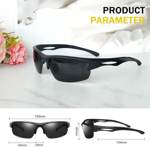 Vista 4 de Joopin Rectangle Sports Sunglasses Polarized UV400 Protection Wrap Around