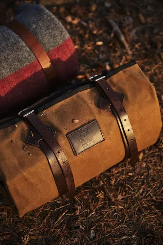 Vista 5 de Saco de dormir de lona encerada hecho a mano - 80 x 40 pulgadas (largo x ancho) con correas de cuero - Saco de dormir vaquero para campamento