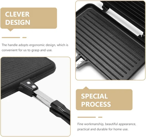 Vista 6 de BESTonZON Sartén eléctrica para sándwiches, prensa de panini de doble máquina, máquina omlette, sartén de doble cara para panqueques y panqueques