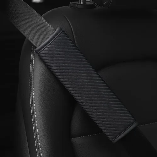 Vista 5 de AUCELI 2 fundas para cinturón de seguridad para automóvil, transpirables, correas de arnés de hombro que ayudan a proteger tu cuello, para una