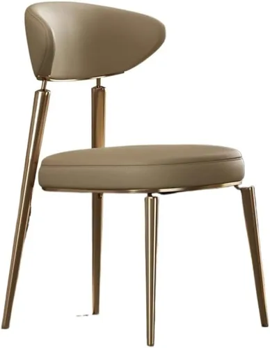 Vista 8 de Sillas de comedor, sillas de comedor de cuero modernas con patas de metal para cocina, sala de estar, Sillas para comedor(negro)