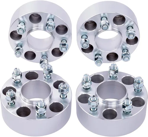 Vista 10 de DCVAMOUS 4 espaciadores de rueda centrados 5x115 de 1 pulgada con pernos de 0.551 x 0.059 in de orificio del cubo de 2.815 in compatibles con Dodge