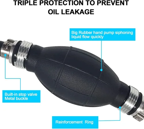 Vista 4 de Línea de combustible para barcos de 3/8 pulgadas 6 pies con bombilla de cebador, conjunto de línea de combustible trenzada de nailon 3/8" 10mm