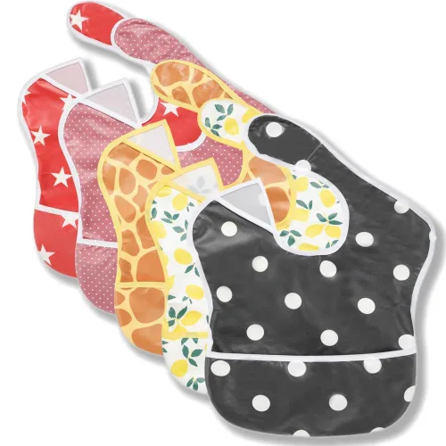 Vista 10 de TSD Baberos impermeables para bebés, paquete de 5 baberos ajustables para la hora de la comida, para recién nacidos, niños pequeños, fáciles