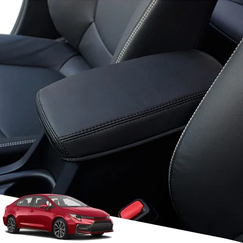 Vista 77 de Great-luck Funda de cuero para consola central con protector de reposabrazos y accesorios (costuras negras) para Nissan Rogue