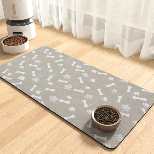 Vista 11 de MontVoo Tapete de Comida para Perros - Tapete de Alimentación de Mascotas para Alimentos y Agua - Sin Manchas de Secado Rápido Tapete para Tazón