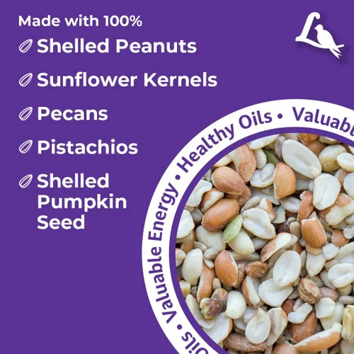 Vista 4 de Lyric Delite Semillas de aves silvestres – Mezcla de alimentos para pájaros sin desperdicios con nueces y semillas sin cáscara – Atrae banderines