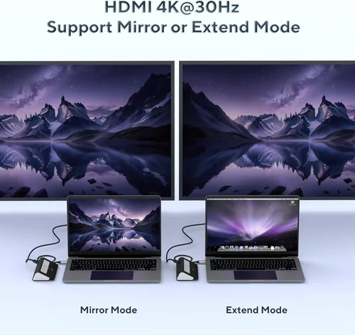 Vista 9 de P9 USB C Hub, INTPW 9-en-1 Adaptador USB Multipuerto con HDMI 4K, PD 100W, USB-C y 2 USB A 3.0 5Gbps, 2 USB A 2.0, Lector de Tarjetas SD/TF, Hub USB