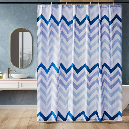 Vista 7 de Amazon Basics Cortina de ducha con tejido de gofre, 72 x 72 pulgadas, azul marino