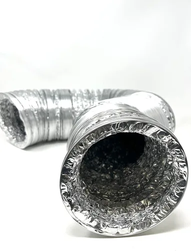 Vista 6 de Manguera de ventilación para secadora de conductos de papel de aluminio flexible sin aislamiento de 4 pulgadas y 25 pies para ventilación HVAC