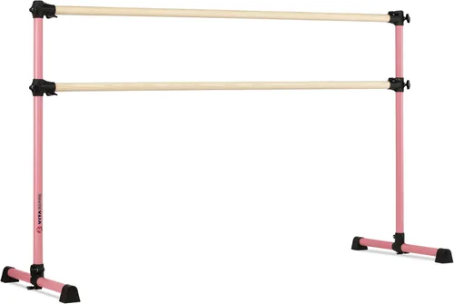 Vista 29 de Barra de ballet portátil independiente doble Vita Barre, Prodigy, de madera Altura ajustable, hecha en EE. UU., equipo de ejercicio para casa