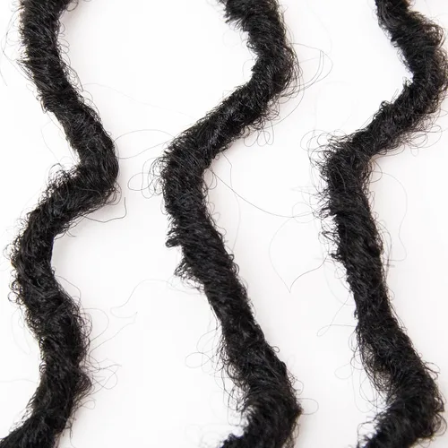 Vista 9 de Rastas de cabello sintético de ganchillo de 16 pulgadas, rastas suaves con extremos rizados, extensiones de rastas sintéticas bohemias de ganchillo
