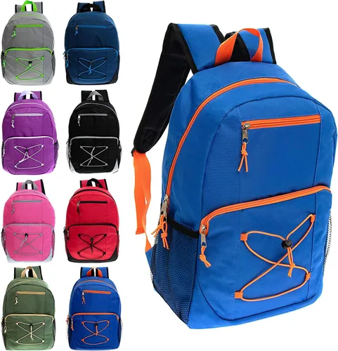 Moda West Paquete de 24 mochilas clásicas al por mayor de lujo de 17 a 19 pulgadas en varios colores Estuche a granel de bolsas para libros