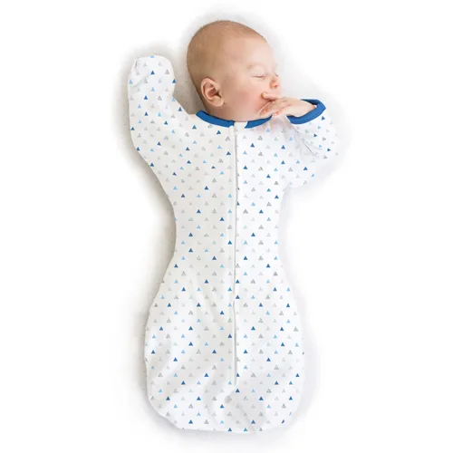 Vista 26 de SwaddleDesigns Saco de Transición para Envolver, Mangas de Media Longitud con Brazos Arriba y Puños de Manopla, Manta Envolvente para la Transición