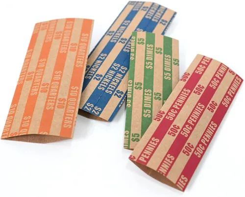 Vista 4 de DGBDPACK 125 Surtido de envoltorios planos para monedas, 25 centavos, 25 níquel, 25 centavos, 50 cuartos Paquete conveniente