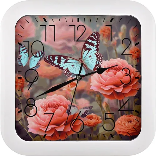 Vista 11 de 10" Square Modern Wall Clock,Animal Panther Print Kitchen Clocks Wall Battery Operated,Silent Non Ticking Unique Funny Cute Wall Clock for Living