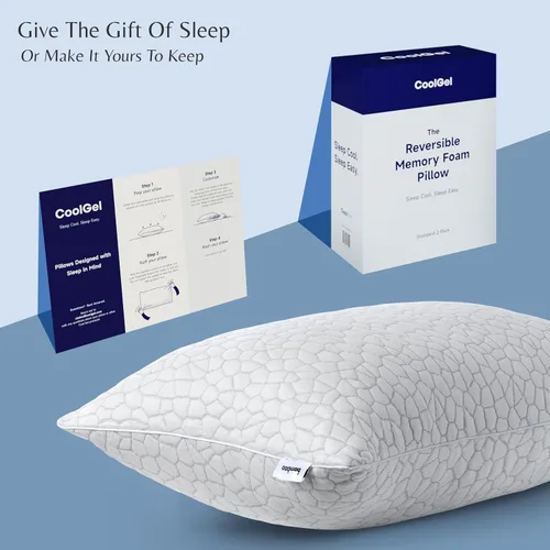 Vista 5 de Cool Gel Almohada Refrescante para Personas que Duermen con Calor - Juego Tamaño King de 2 Almohadas de Espuma Viscoelástica Triturada para Dormir