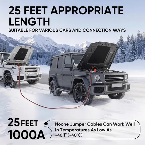 Vista 6 de Glantop®, cable con tenazas para arranque de repuesto universal para Spirit Anker, Powerall, Bolt, Powergo, Jumbl, Eavpower, Brightech (negro y rojo)