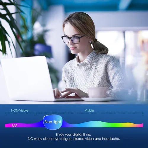 Vista 2 de Blue Light Glasses for Men Women - Clear Blue Light Blocking Computer Gaming Glasses Anti Glare Fashion Eyewear