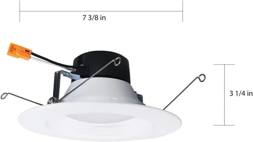 Vista 5 de Satco S11840 LED de bajo perfil cardán Downlight, CCT seleccionable 2700K/3000K/3500K/4000K/5000K, 4 pulgadas, blanco