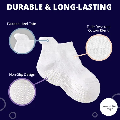 Vista 3 de LA ACTIVE - Calcetines antideslizantes para bebés y niños y niñas pequeños, con agarre antideslizante, uso escolar