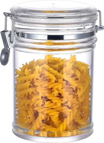 Vista 9 de Frasco de Almacenamiento de Acrílico Pequeño de 13.5 oz, Tapa Hermética con Anillo de Sellado de Silicona, Recipiente Contenedor Ideal para Azúcar