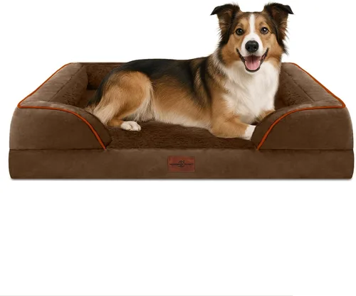 Vista 140 de Comfort Expression - Cama ortopédica para perros medianos de 30x20 pulgadas, cama impermeable de espuma de huevera para mascotas medianas
