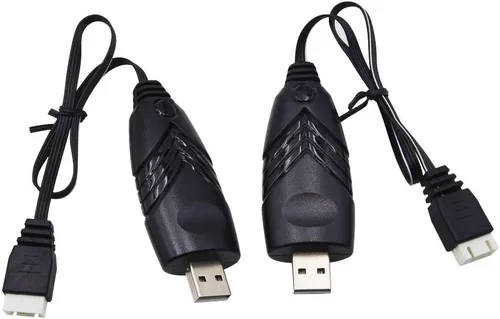 Vista 5 de Blomiky Paquete de 2 cables de cargador de litio 3S 1.5A adecuados para RC coche, barco, avión, dron, Airsoft, batería Lipo de 3 celdas/11.1 V USB