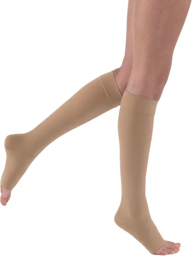 Vista 9 de Medias terapéuticas hasta la rodilla, 20-30 mmHg cerrado en el pie, 114625, s, Beige, 1