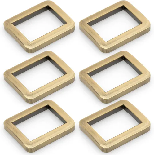 Vista 12 de CRAFTMEMORE Hebilla de anillos rectangulares planos de metal para bolsa, correa de cinturón, acabado de calidad de bucle resistente, paquete de 6