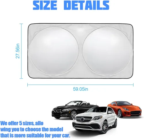 Vista 2 de 8sanlione Parasol plegable para parabrisas de automóvil, parasol plegable para ventana delantera automotriz, bloquea los rayos UV, cubierta