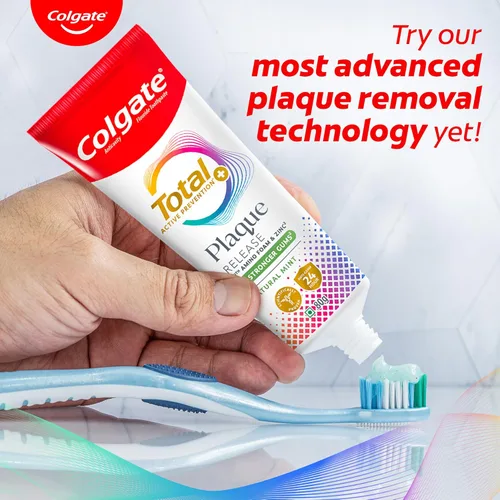 Vista 6 de Colgate Pasta de dientes con liberación total de placa, pasta dental con espuma de amino y zinc, pasta de dientes Colgate Paste para encías más
