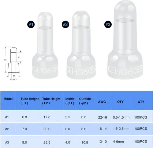 Vista 2 de Nilight - Terminal de crimpado de extremo cerrado 50036R 300 piezas Kit de conector de cable de nailon de calibre 22-16/16-14/12-10, 2 años