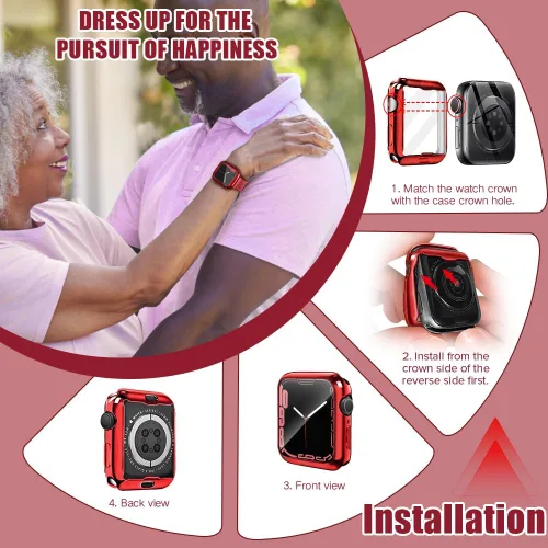 Vista 5 de top4cus Funda de 40mm Suave y Ligera Antiarañazos Protectora Completa 40mm iWatch Resistente al Agua con Brillo para Ejercicios Parachoques