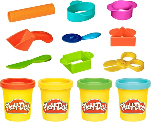 Vista 2 de Play-Doh - Set de inicio de 9 piezas con bolsa de almacenamiento y 4 latas de compuesto para modelar, manualidades y artesanías para niños