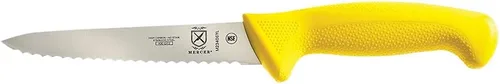 Vista 11 de Mercer Culinary Millennia Colors - Cuchillo para pan de acero inoxidable, borde ondulado de 10 pulgadas de ancho, color gris