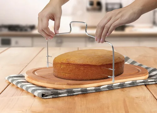 Vista 4 de Mrs. Anderson's Baking Cortador y nivelador de pastel de 2 hilos ajustable, acero inoxidable, plata
