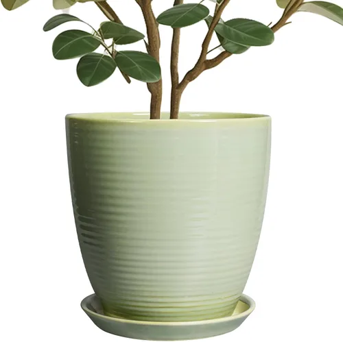 Vista 40 de Macetas de cerámica de 6 pulgadas para plantas, macetas de cerámica con orificio de drenaje y platillo, maceta para plantas de interior, maceta