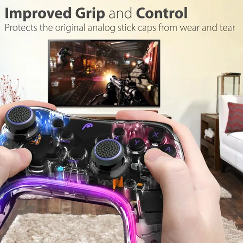 Vista 3 de Fosmon [Juego de 4] palanca de control analógica, joystick, rendimiento del controlador, agarre para pulgar para PS4 PS3 Xbox ONE Xbox ONE S